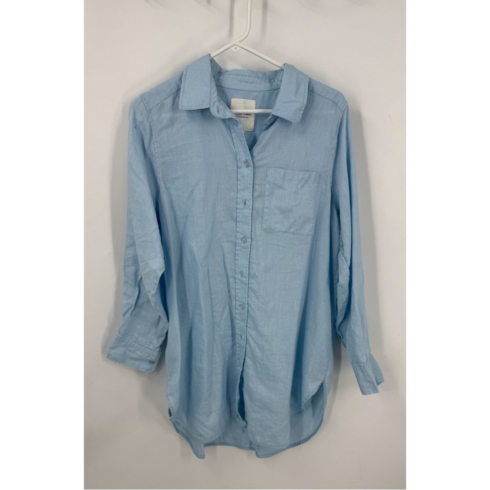Part Two KivasPW Linen shirt Light Blue Button Down Shirt 38/ L/12